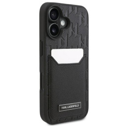Karl Lagerfeld Cardslots Monogram dėklas iPhone 16 - juodas