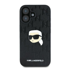 Karl Lagerfeld Monogram Karl Head Pin dėklas iPhone 16 - juodas