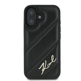 Karl Lagerfeld Quilted Signature dėklas iPhone 16 - juodas
