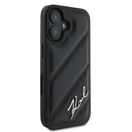 Karl Lagerfeld Quilted Signature dėklas iPhone 16 - juodas