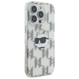 Karl Lagerfeld IML Choupette Head Galvaninis dėklas iPhone 16 Pro Max - skaidrus