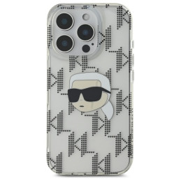 Karl Lagerfeld IML Karl Head Galvanizuotas dėklas iPhone 16 Pro Max - skaidrus