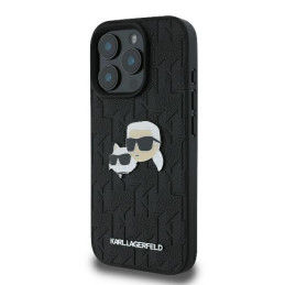 Karl Lagerfeld monograma Karl & Choupette Head Pin dėklas, skirtas iPhone 16 Pro Max - juodas\