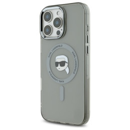 Karl Lagerfeld IML Metal Karl Head MagSafe dėklas iPhone 16 Pro - juodas