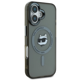 Karl Lagerfeld IML Metal Choupette Head MagSafe dėklas iPhone 16 Plus - juodas