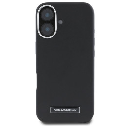 Karl Lagerfeld FW Metal Plate MagSafe dėklas iPhone 16 Plus - juodas