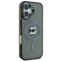 Karl Lagerfeld IML Metal Choupette Head MagSafe dėklas iPhone 16 - juodas