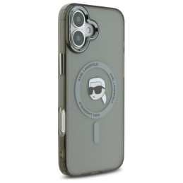 Karl Lagerfeld IML Metal Karl Head MagSafe dėklas iPhone 16 - juodas