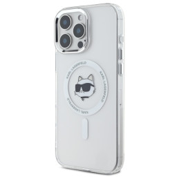 Karl Lagerfeld IML Metal Choupette Head MagSafe dėklas iPhone 16 Pro Max - baltas
