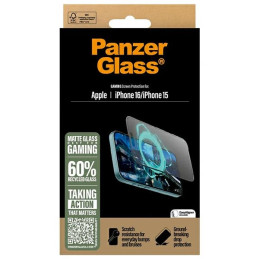 PanzerGlass žaidimų ekrano apsauga, itin platus grūdintas stiklas, skirtas iPhone 16