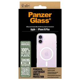 PanzerGlass kietas dėklas su MagSafe, skirtas iPhone 16 Plus - baltas