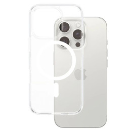 PanzerGlass kietas dėklas su MagSafe, skirtas iPhone 16 Pro - baltas