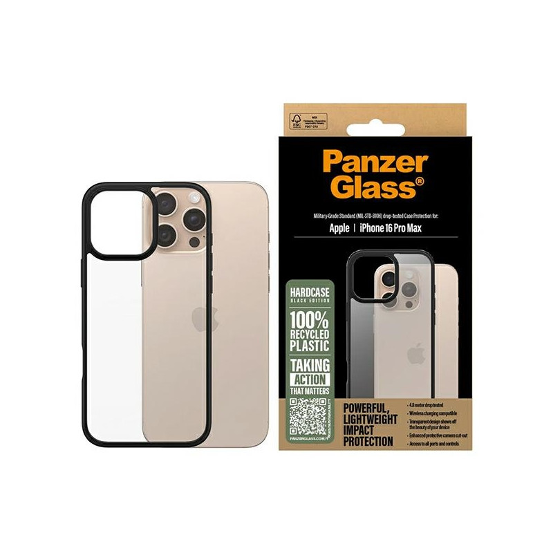 PanzerGlass HardCase dėklas, skirtas iPhone 16 Pro Max - juodas