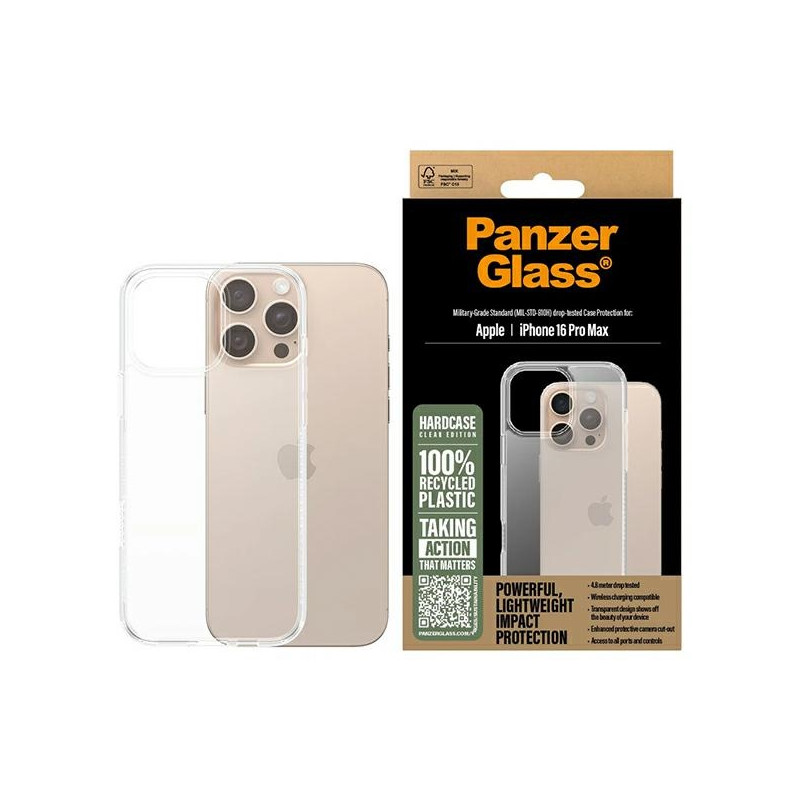 PanzerGlass HardCase dėklas iPhone 16 Pro Max - skaidrus