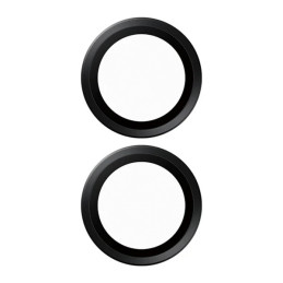 Grūdinto stiklo PanzerGlass Hoops juodo objektyvo fotoaparato apsauga, skirta iPhone 16 / 16 Plus