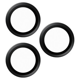 Grūdinto stiklo PanzerGlass Hoops juodo objektyvo fotoaparato apsauga, skirta iPhone 16 Pro / 16 Pro Max