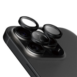 Grūdinto stiklo PanzerGlass Hoops Keramikos objektyvo kameros apsauga, skirta iPhone 16 Pro / 16 Pro Max