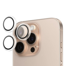 Grūdinto stiklo PanzerGlass Hoops permatomo objektyvo fotoaparato apsauga, skirta iPhone 16 Pro / 16 Pro Max