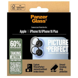 PanzerGlass grūdinto stiklo PicturePerfect objektyvo kameros apsauga, skirta iPhone 16 / 16 Plus