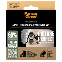 PanzerGlass grūdinto stiklo PicturePerfect objektyvo kameros apsauga, skirta iPhone 16 Pro / 16 Pro Max