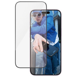 „PanzerGlass“ ekrano apsauginė plėvelė, itin platus grūdintas stiklas, skirtas „iPhone 16 Plus“.