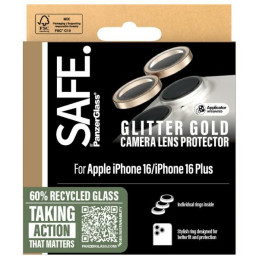SAFE by PanzerGlass grūdintas stiklas iPhone 16 / 16 Plus kamerai - auksinis