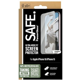 SAFE by PanzerGlass Ultra-Wide Fit grūdintas stiklas, skirtas iPhone 16