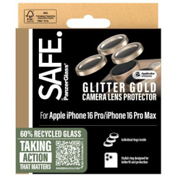 SAFE by PanzerGlass grūdintas stiklas skirtas iPhone 16 Pro / 16 Pro Max kamerai - auksinis