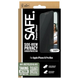 SAUGUS grūdintas stiklas iš PanzerGlass Privacy ekrano apsauga, ypač platus, tinka iPhone 16 Pro Max