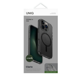 UNIQ Clario Magclick įkrovimo dėklas su MagSafe iPhone 16 Pro - permatomas