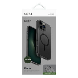 UNIQ Clario Magclick įkrovimo dėklas su MagSafe, skirtas iPhone 16 Pro Max – permatomas