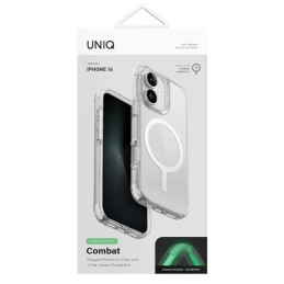 UNIQ Combat Magclick įkrovimo dėklas su MagSafe iPhone 16 - baltas