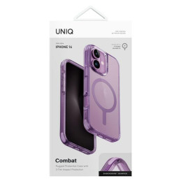 UNIQ Combat Magclick įkrovimo dėklas su MagSafe, skirtas iPhone 16 - rožinis