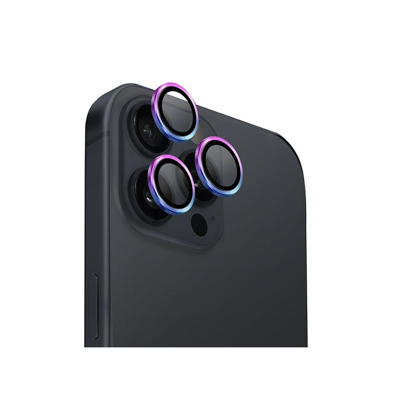 Grūdinto stiklo UNIQ Optix aliuminio fotoaparato objektyvo apsauga telefono kamerai su aplikatoriumi iPhone 16 Pro / 16 ...