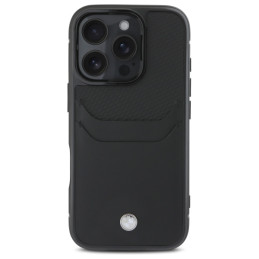 BMW Sign Leather Cardslot dėklas iPhone 16 Pro Max - juodas