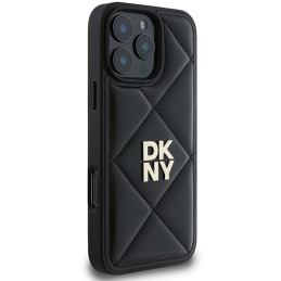 DKNY Quilted Stack Logo dėklas, skirtas iPhone 16 Pro - juodas