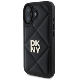 DKNY Quilted Stack Logo dėklas iPhone 16 - juodas