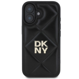 DKNY Quilted Stack Logo dėklas iPhone 16 - juodas