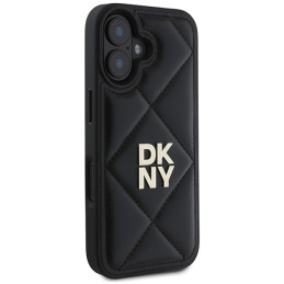 DKNY Quilted Stack Logo dėklas iPhone 16 - juodas