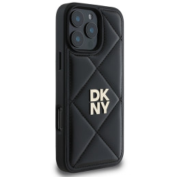 DKNY Quilted Stack Logo dėklas, skirtas iPhone 16 Pro Max - juodas