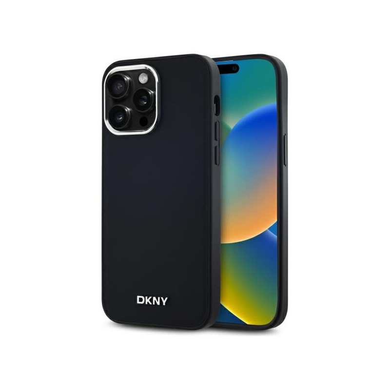 DKNY Plain Logo MagSafe dėklas, skirtas iPhone 14 Pro Max - juodas