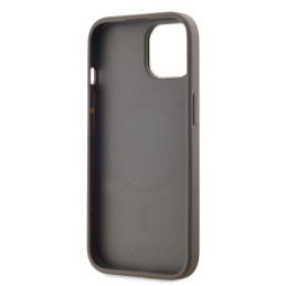 DKNY Leather Chequered Mono Pattern MagSafe dėklas iPhone 15 - smėlio spalvos