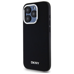 DKNY Plain Logo MagSafe dėklas, skirtas iPhone 15 Pro Max - juodas