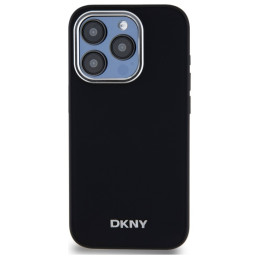 DKNY Plain Logo MagSafe dėklas, skirtas iPhone 15 Pro Max - juodas