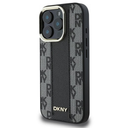 DKNY Checkered Pattern Magsafe dėklas iPhone 16 Pro - juodas