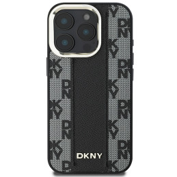 DKNY Checkered Pattern Magsafe dėklas iPhone 16 Pro - juodas