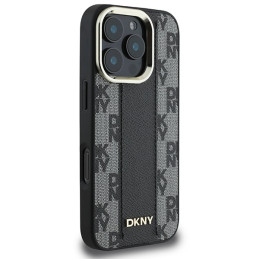DKNY Checkered Pattern Magsafe dėklas iPhone 16 Pro - juodas