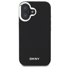 DKNY Plain Silver Logo MagSafe dėklas iPhone 16 - juodas