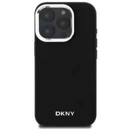 DKNY Plain Silver Logo MagSafe dėklas, skirtas iPhone 16 Pro Max - juodas