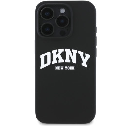DKNY Silicone White Printed Logo MagSafe dėklas iPhone 16 Pro Max - juodas